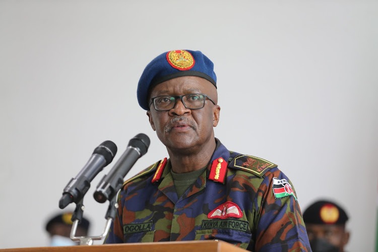File image of Chief of Defence Forces (CDF) Francis Ogolla.